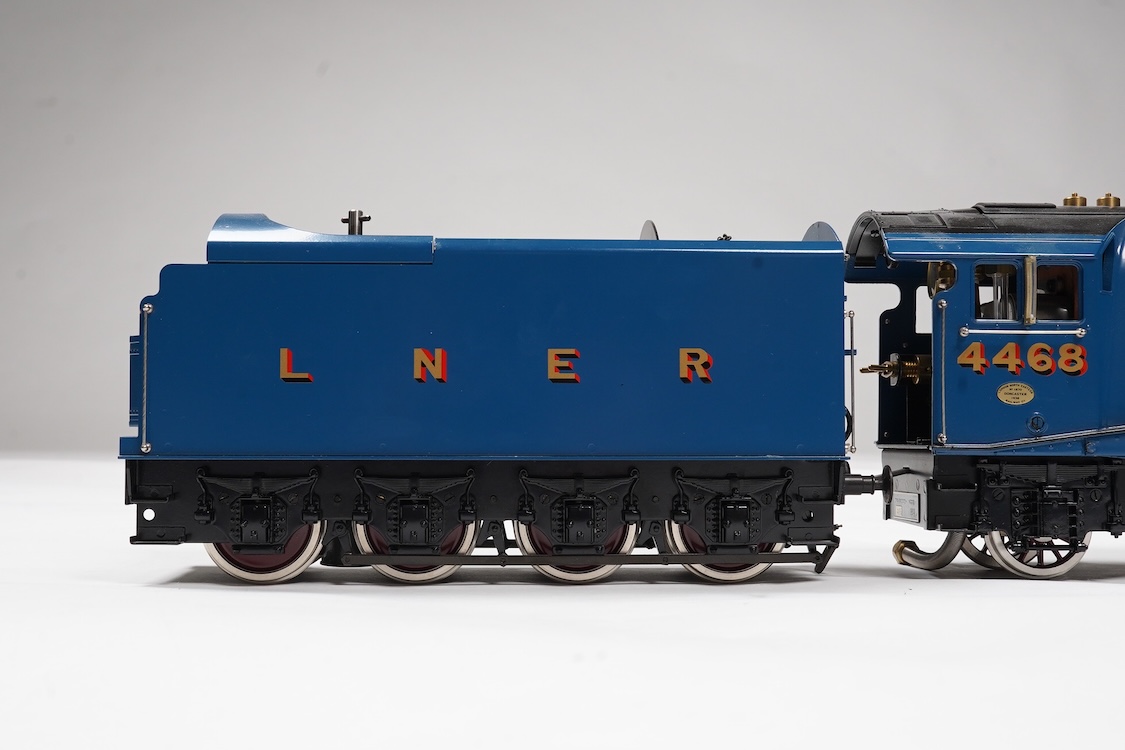 A Gauge One Aster Hobbies live steam LNER Class A4, 4-6-2 tender locomotive, Mallard 4468, the factory ‘Built Up’ version, spirit fired working three cylinder motion, with assembly instructions, operating instructions, a
